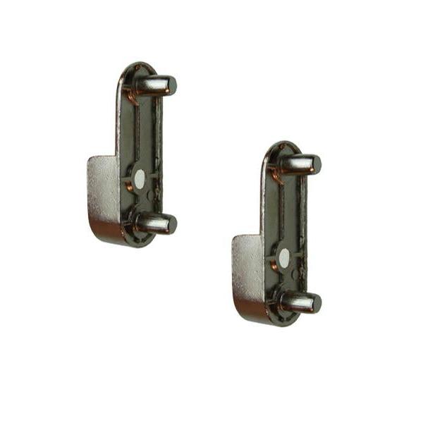 Wardrobe Rail End Support With Dowels Nickel Plated | Eurofit Direct