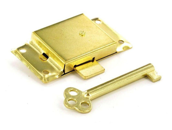 Cupboard Door Lock - 63mm - Brass