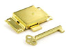 Cupboard Door Lock - 63mm Width - Brass with 2 Keys