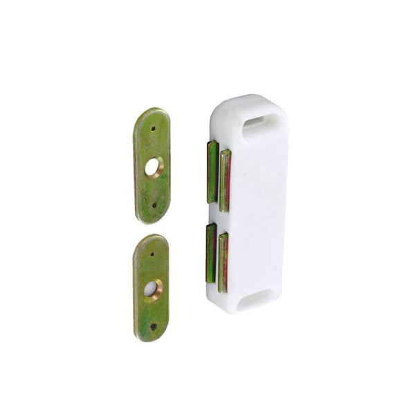Twin Magnetic Catch - 65mm - White - Pack of 2