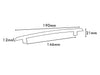 Flat Curved Bow Handle Length 190mm (Hole Centres 146mm) Chrome