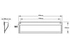 Recessed Letterbox Handle 145mm length (130mm Hole Centers) Satin Chrome
