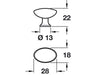 Pearl Chrome Oval Knob - 22mm x 28mm