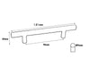 T-Bar Handle 151mm long (96mm Hole Centers) Matt Nickel