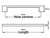 Slimline Bar Pull D Handle Length 189mm (Hole Centres 160mm) - Brushed Nickel