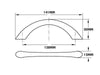 Bow Handle Length 141mm (Hole Centres 128mm) Brushed Nickel