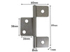 Interior Flush Hinge (3 Leaf) H89 x W33 x T1mm Zinc Plated Steel