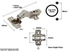 IntAfit Cabinet Hinge 30° Angle Soft Close 95° or 105° Clip On-  Pair