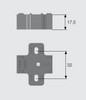 Cabinet Hinge Mounting Plate Spacer - H 17.5 mm - Plastic