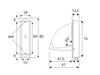 Recessed Folding Coat Hook Height 80mm - Polished Chrome