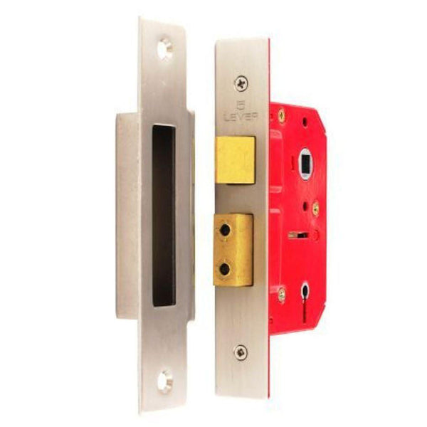 5 Lever Mortice Sash Lock - Nickel Plated