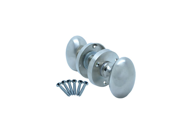 Securit Oval Door Knob - Mortice - Nickel Plated