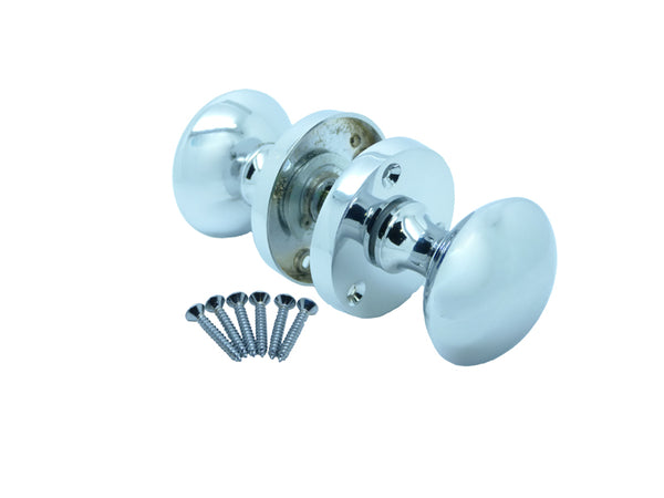 Securit Round Door Knob - Mortise - Chrome Plated