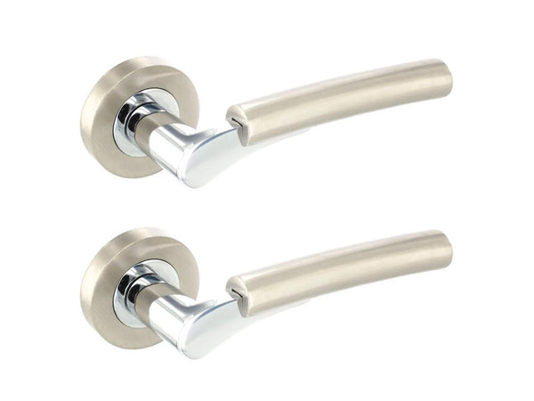 Securit Mercury Latch Handle - Satin Nickel/Chrome Plated.