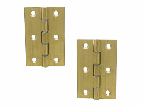 Washered Brass Butt Hinge H75 x W50 x T1.5mm Self Colour