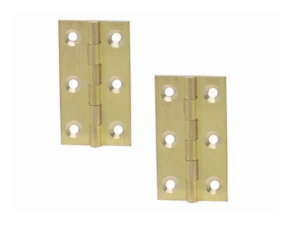 Butt Hinge H50 x H28 x T1mm Self Colour Brass