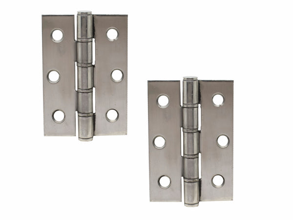Washered S/Steel Butt Hinge H75 x W50 x T2mm Polished | Eurofit Direct