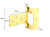 Cranked Flush Hinge H50 x T1mm Brass Plated Steel