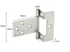 Cranked Flush Hinge H50 x T1mm Zinc Plated Steel