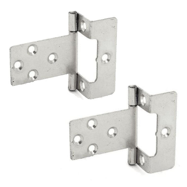 Cranked Flush Hinge H50 x T1mm Zinc Plated Steel