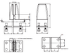 Back to Back Glass Panel Clamp For Desk 94mm White For Thickness 4 - 8mm