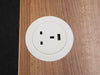 White Desktop Power Grommet - 60mm / 80mm Dia