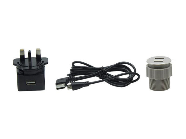 Desktop USB Charger - Silver - 35mm
