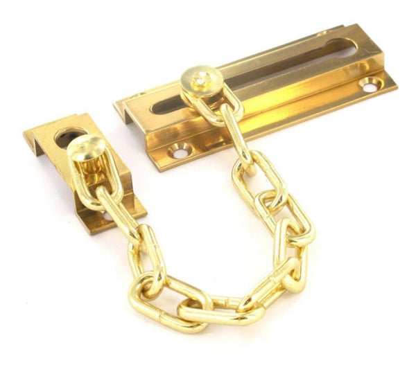 Door Chain - Brass - Length 80mm - Polished Brass | Eurofit Direct