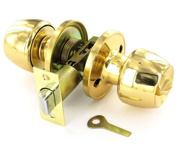 Securit Entrance Door Knob Set - Privacy - Brass