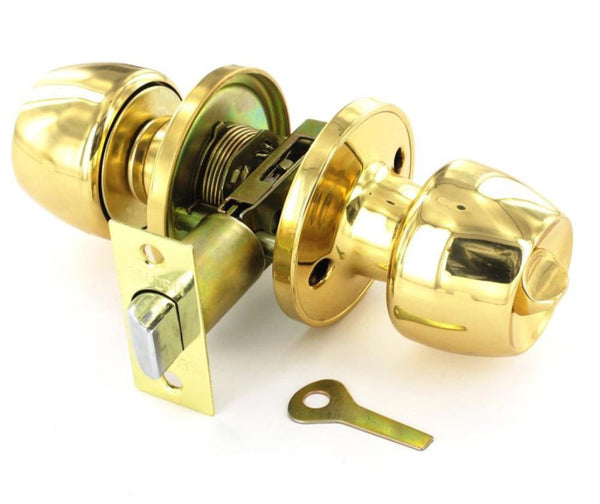 Securit Entrance Door Knob Set - Privacy - Brass | Eurofit Direct