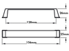 Pull D Handle 156mm length (128mm Hole Centers) Copper
