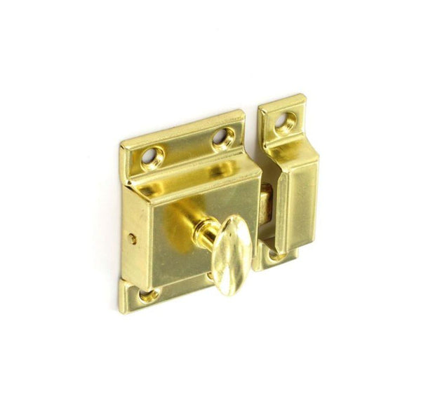 Cupboard Thumbturn Catch - 56mm - Brass Plated