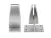 Back to Back Glass Panel Clamp For Desk 94mm Silver For Thickness 4 - 8mm