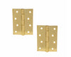Butt Hinge H100 x W70 x T1.5mm Brass Plated Steel