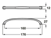Bow Handle Length 176mm (Hole Centres 160mm) Brushed Copper