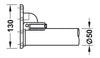 Click Folding Table Leg 50 x 705mm With 30mm Adjustment - White