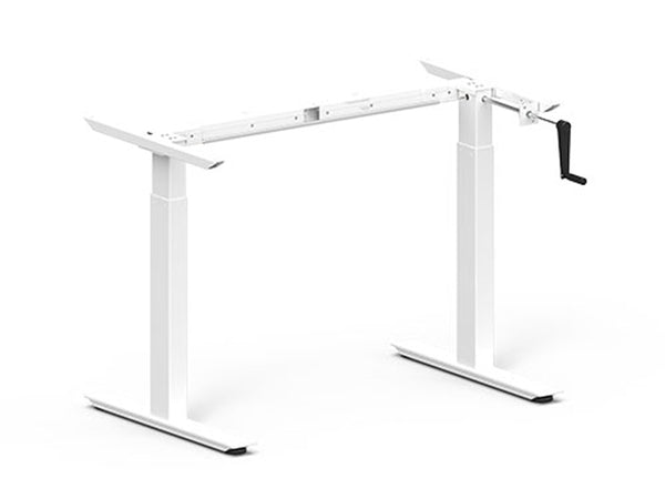 Height Adjustable Desk Frame 685-1165mm White Crank | Eurofit Direct