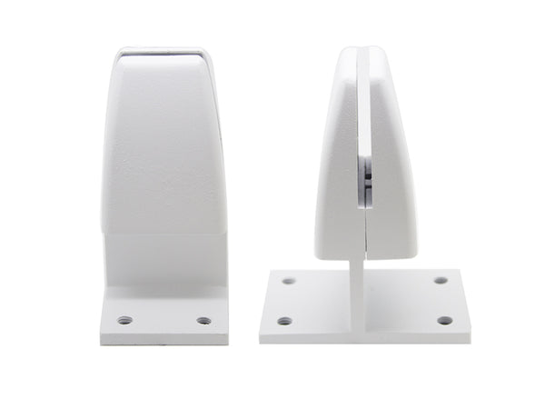 Back to Back Glass Panel Clamp For Desk 94mm - White